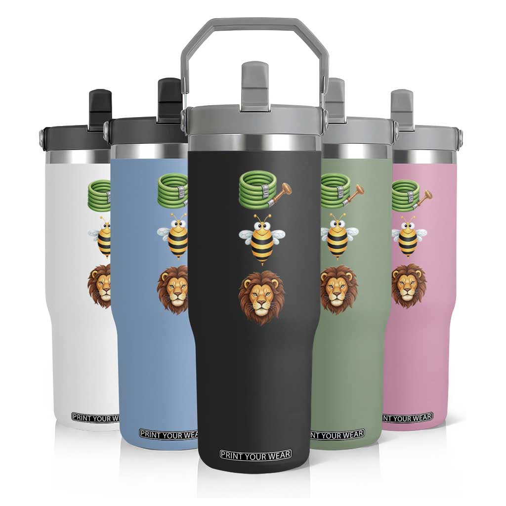 Hose Bee Lion Meme Slang Funny Sarcastic Pun Graphic Flip Straw Tumbler