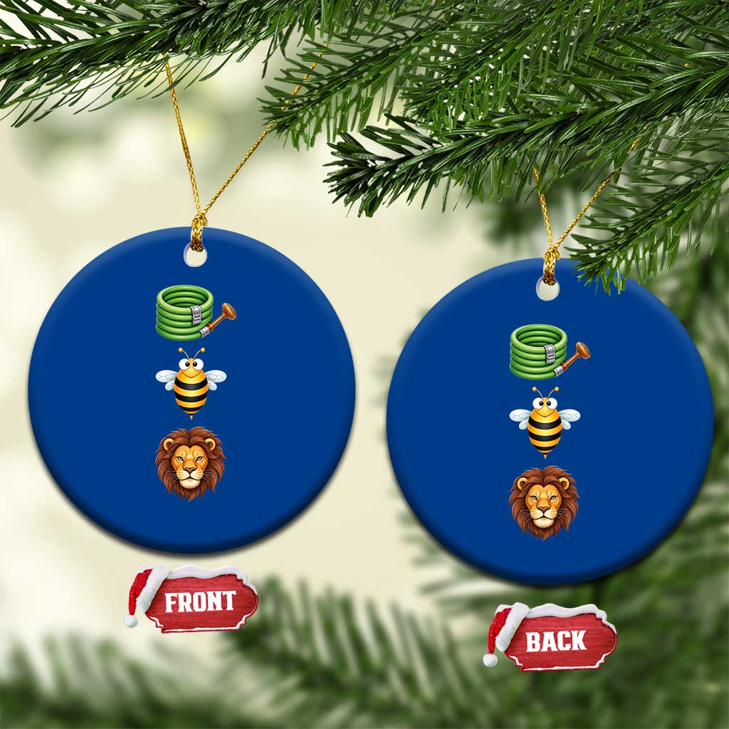 Hose Bee Lion Meme Slang Funny Sarcastic Pun Graphic Ceramic Ornament