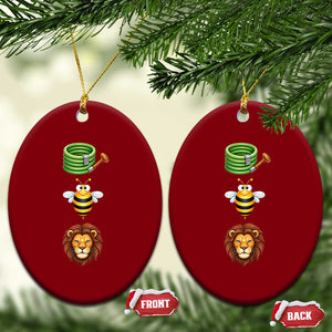 Hose Bee Lion Meme Slang Funny Sarcastic Pun Graphic Ceramic Ornament