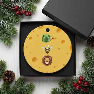 Hose Bee Lion Meme Slang Funny Sarcastic Pun Graphic Ceramic Ornament