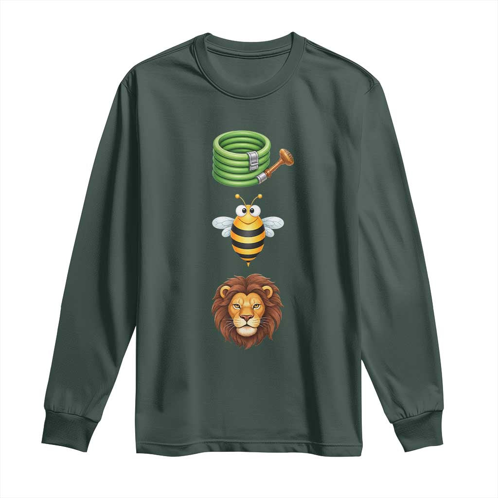 Hose Bee Lion Meme Slang Funny Sarcastic Pun Graphic Long Sleeve Shirt