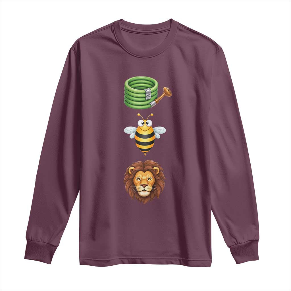Hose Bee Lion Meme Slang Funny Sarcastic Pun Graphic Long Sleeve Shirt