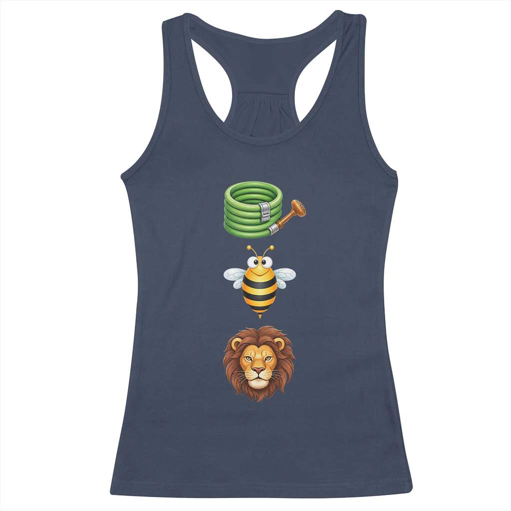 Hose Bee Lion Meme Slang Funny Sarcastic Pun Graphic Racerback Tank Top