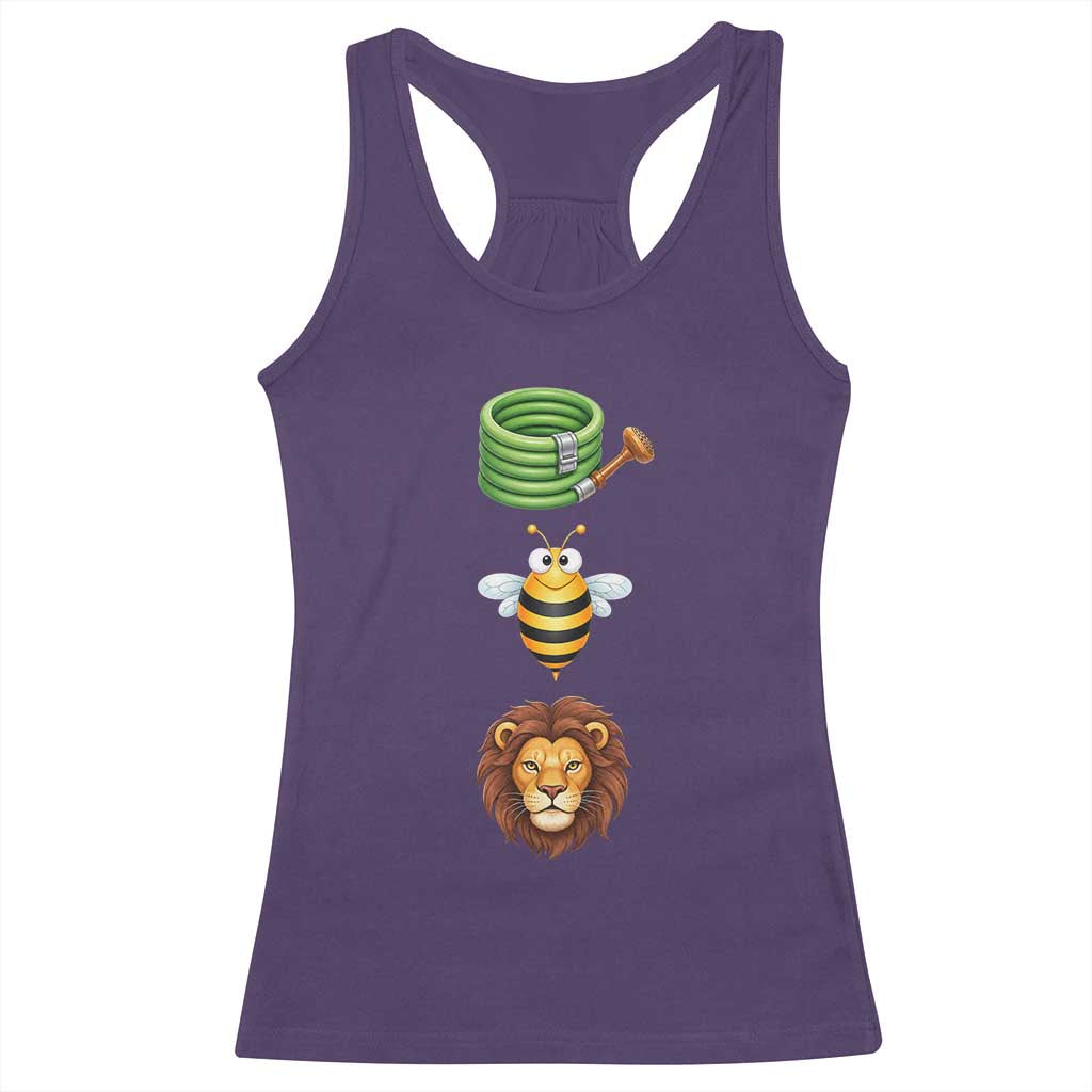 Hose Bee Lion Meme Slang Funny Sarcastic Pun Graphic Racerback Tank Top