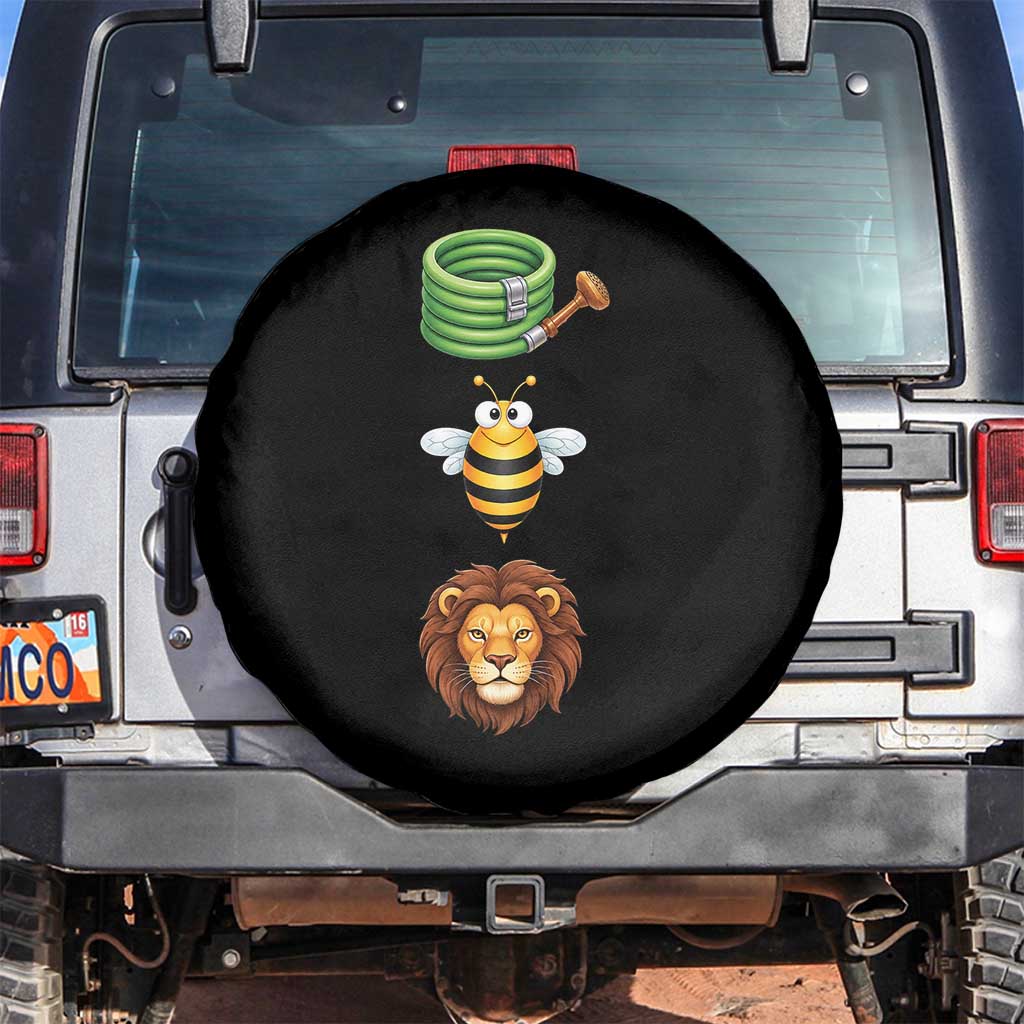 Hose Bee Lion Meme Slang Funny Sarcastic Pun Graphic Spare Tire Cover TS02 No hole Black Print Your Wear