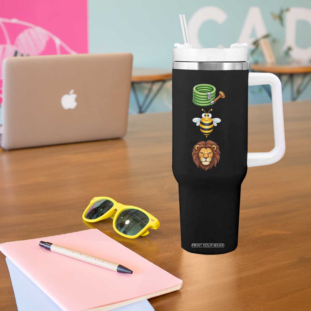 Hose Bee Lion Meme Slang Funny Sarcastic Pun Graphic Tumbler With Handle