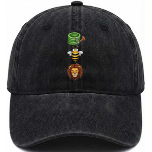 Hose Bee Lion Meme Slang Funny Sarcastic Pun Graphic Washed Cotton Baseball Cap