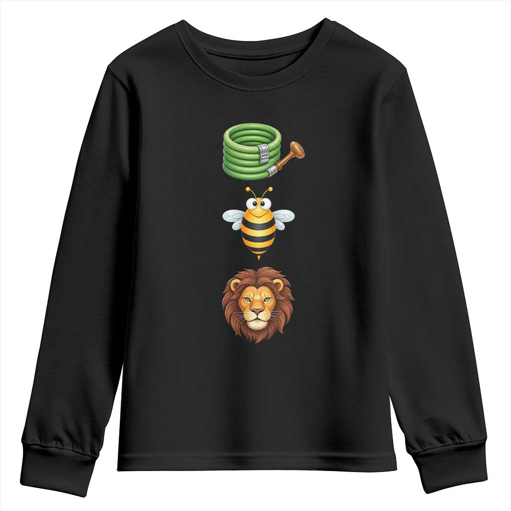 Hose Bee Lion Meme Slang Funny Sarcastic Pun Graphic Youth Sweatshirt TS02 Black Print Your Wear