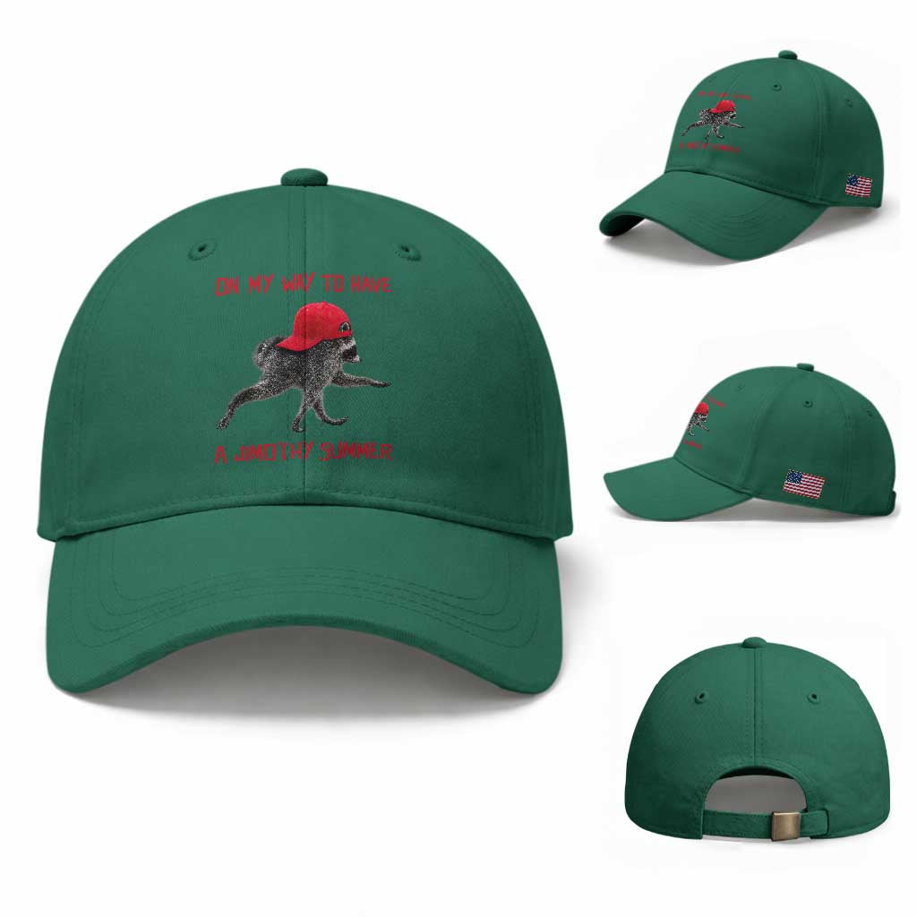 On My Way To Have A Jimothy Summer Baseball Cap Funny Viral Seattle Raccoon Wearing Red Cap