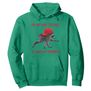 On My Way To Have A Jimothy Summer Hoodie Funny Viral Seattle Raccoon Wearing Red Cap