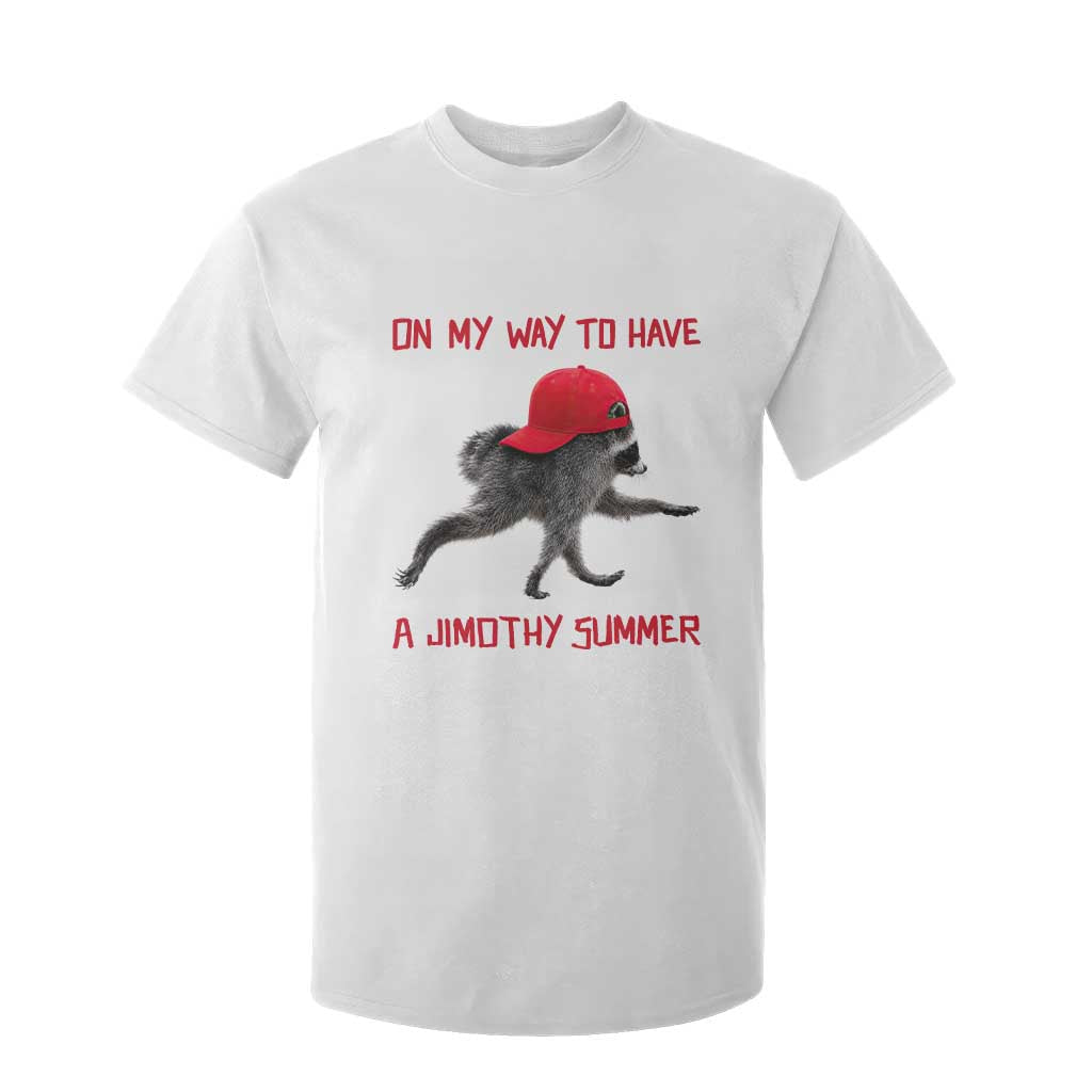 On My Way To Have A Jimothy Summer T Shirt For Kid Funny Viral Seattle Raccoon Wearing Red Cap