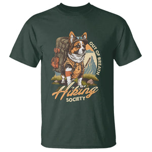 Funny Hiking Dog T Shirt Out Of Breath Hiking Society Don't Worry I'll Be There In A Minute TS02 Dark Forest Green Printyourwear