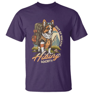 Funny Hiking Dog T Shirt Out Of Breath Hiking Society Don't Worry I'll Be There In A Minute TS02 Purple Printyourwear