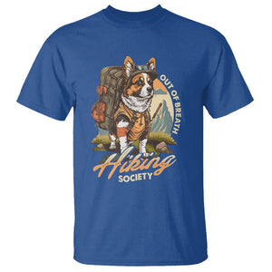 Funny Hiking Dog T Shirt Out Of Breath Hiking Society Don't Worry I'll Be There In A Minute TS02 Royal Blue Printyourwear