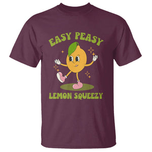 Sarcastic Quotes T Shirt Easy Peasy Lemon Squeezy Lemonade Lemon Funny Quotes TS02 Maroon Printyourwear
