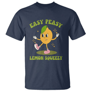 Sarcastic Quotes T Shirt Easy Peasy Lemon Squeezy Lemonade Lemon Funny Quotes TS02 Navy Printyourwear
