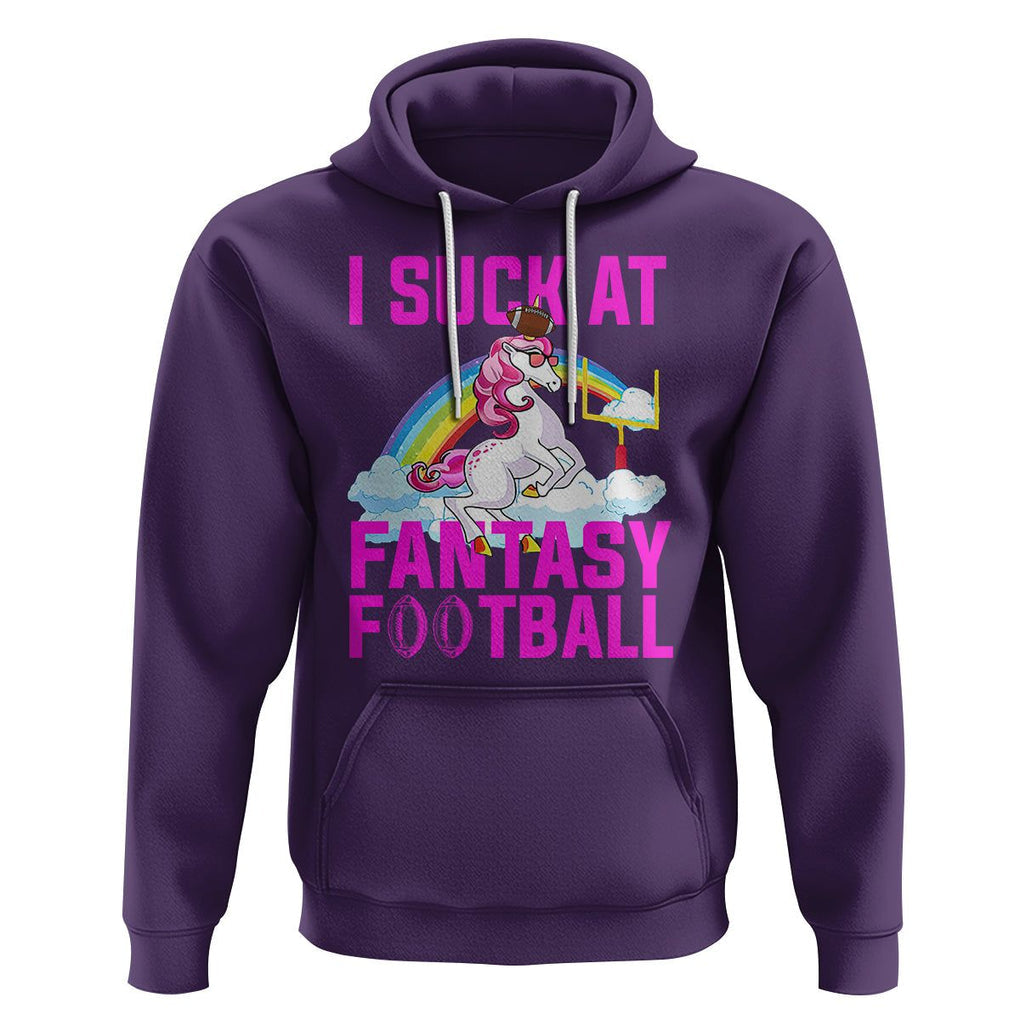 Rugby Unicorn Hoodie I Suck At Fantasy Football Funny Loser TS02 Purple Printyourwear
