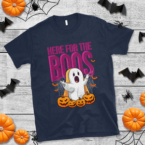 Boo Sheet T Shirt Here For The Boos Spooky Halloween Ghost Costume TS02 Navy Print Your Wear