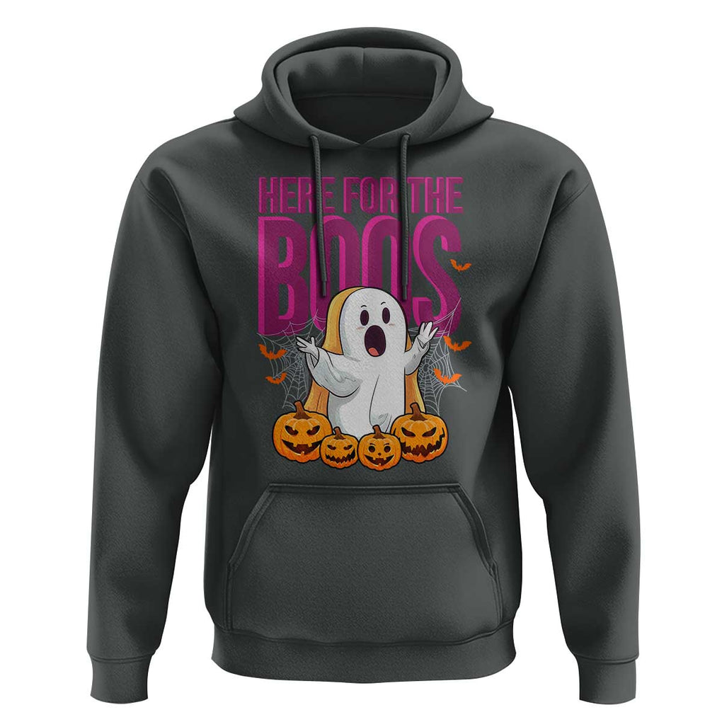 Boo Sheet Hoodie Here For The Boos Spooky Halloween Ghost Costume TS02 Dark Heather Print Your Wear