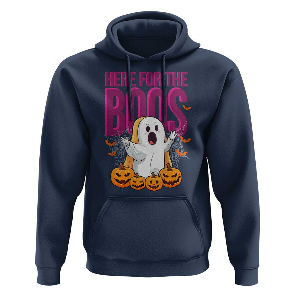 Boo Sheet Hoodie Here For The Boos Spooky Halloween Ghost Costume TS02 Navy Print Your Wear