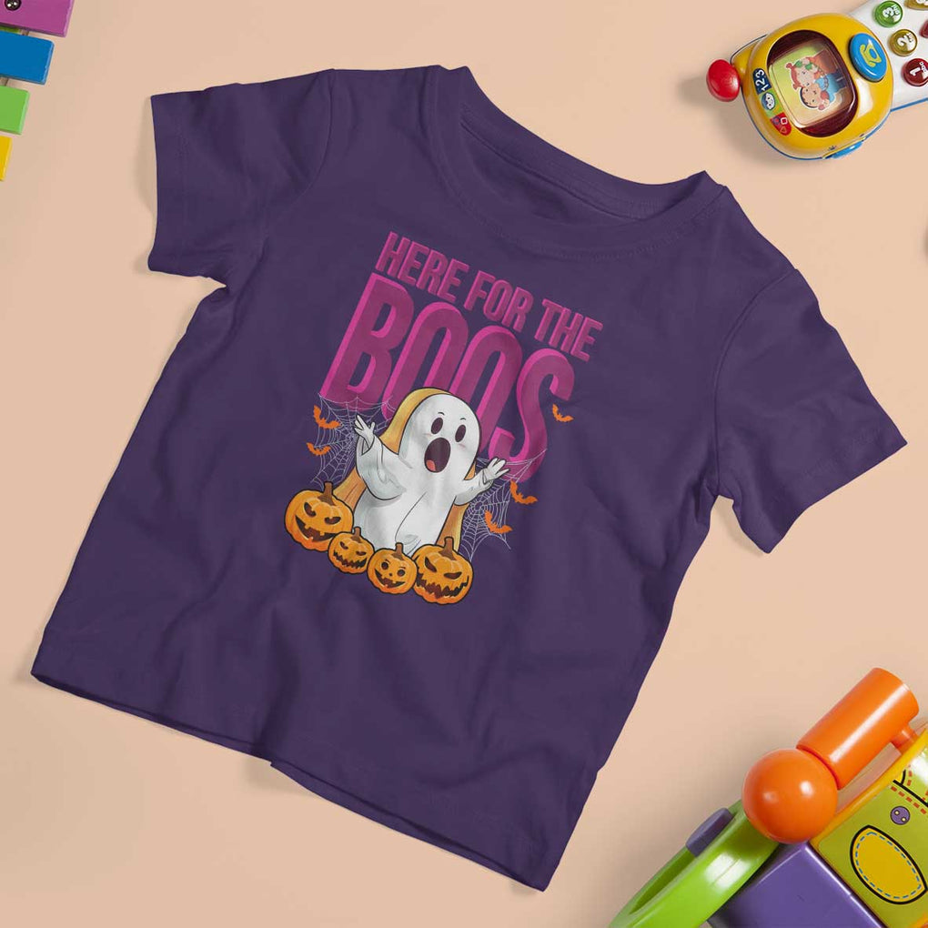 Boo Sheet T Shirt For Kid Here For The Boos Spooky Halloween Ghost Costume TS02 Purple Print Your Wear