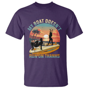 Funny Boat Owner T Shirt My Boat Doesn't Run On Thanks Pontoon TS02 Purple Printyourwear