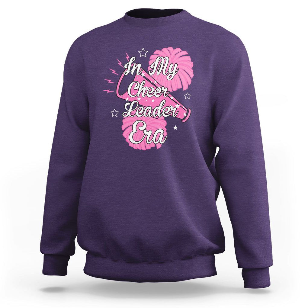 Funny Cheer Girls Sweatshirt In My Cheer Leader Era Pink Pom Pom Cheerleading TS02 Purple Printyourwear