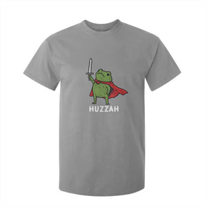 Funny Huzzah Frog Meme T Shirt For Kid Knight with Sword Whimsical Viral Amphibian Humor TS02 Sport Gray Print Your Wear