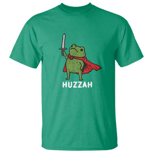 Funny Huzzah Frog Meme T Shirt Knight with Sword Whimsical Viral Amphibian Humor TS02 Irish Green Print Your Wear