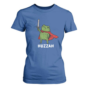 Funny Huzzah Frog Meme T Shirt For Women Knight with Sword Whimsical Viral Amphibian Humor TS02 Royal Blue Print Your Wear