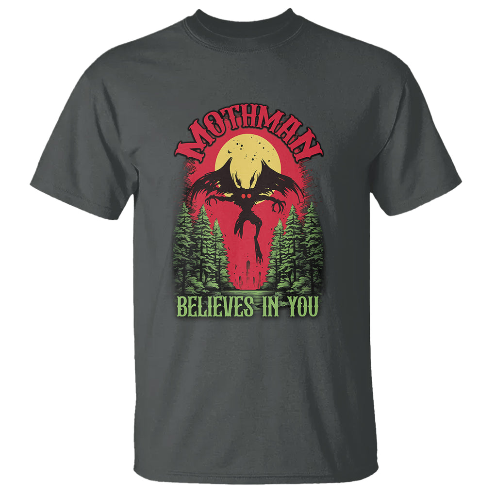Mothman T Shirt Believes In You Cryptid Cryptozoology TS02 Dark Heather Printyourwear