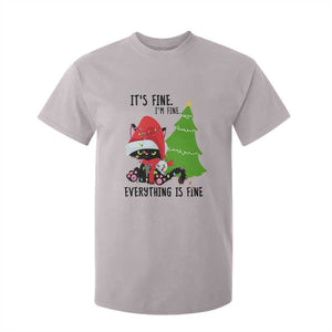 Black Cat Christmas T Shirt For Kid It's Fine I'm Fine Everything Is Fine TS02 Ice Gray Print Your Wear