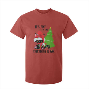 Black Cat Christmas T Shirt For Kid It's Fine I'm Fine Everything Is Fine TS02 Red Print Your Wear
