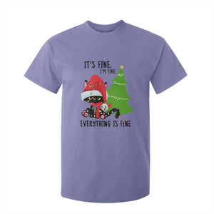 Black Cat Christmas T Shirt For Kid It's Fine I'm Fine Everything Is Fine TS02 Violet Print Your Wear