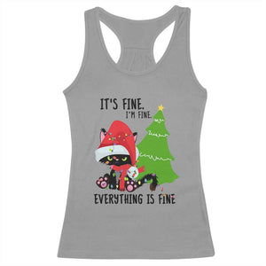 Black Cat Christmas Racerback Tank Top It's Fine I'm Fine Everything Is Fine TS02 Sport Gray Print Your Wear