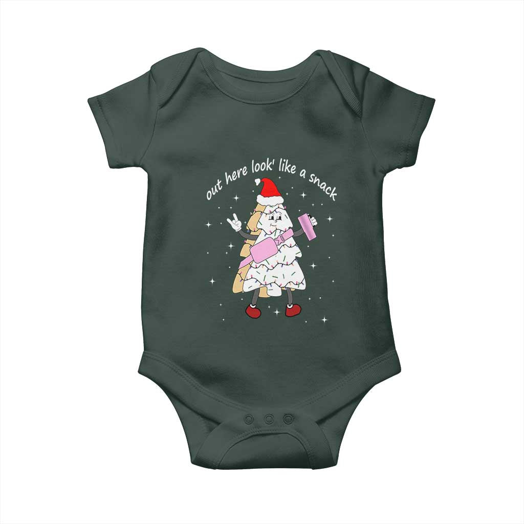 Boujee Christmas Tree Cake Baby Onesie Out Here Lookin' Like A Snack TS02 Print Your Wear