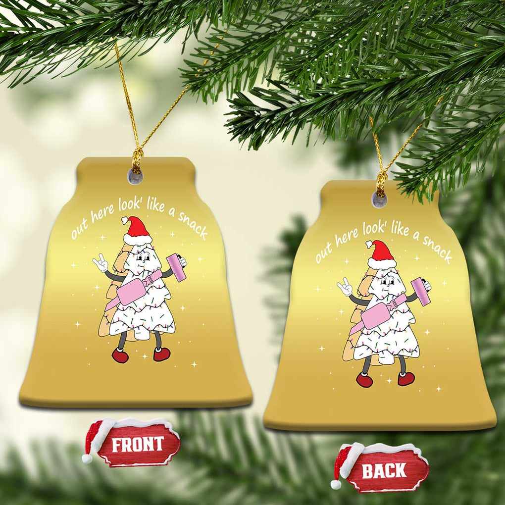 Boujee Christmas Tree Cake Christmas Ornament Out Here Lookin' Like A Snack TS02 Bell Flake Gold Print Your Wear