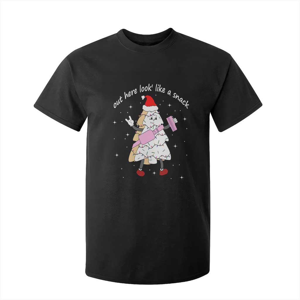 Boujee Christmas Tree Cake T Shirt For Kid Out Here Lookin' Like A Snack TS02 Black Print Your Wear
