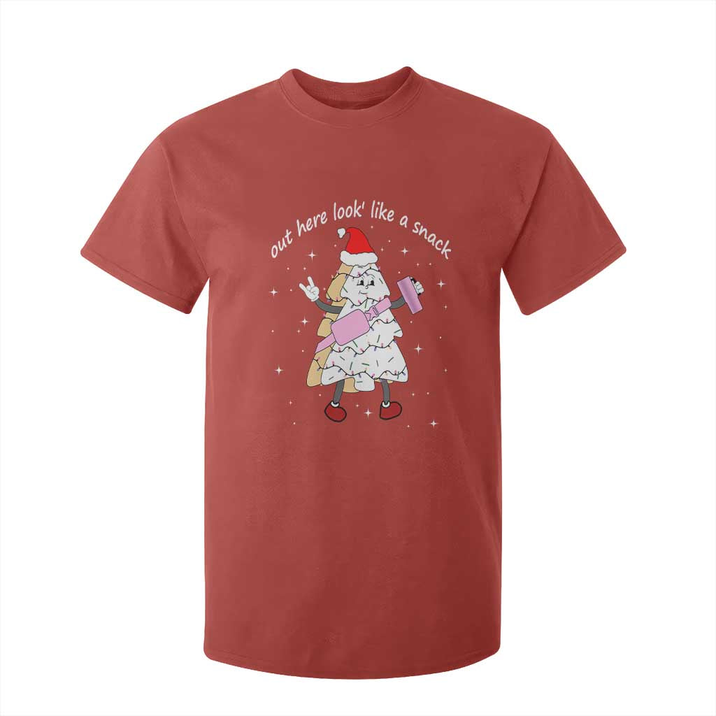 Boujee Christmas Tree Cake T Shirt For Kid Out Here Lookin' Like A Snack TS02 Red Print Your Wear