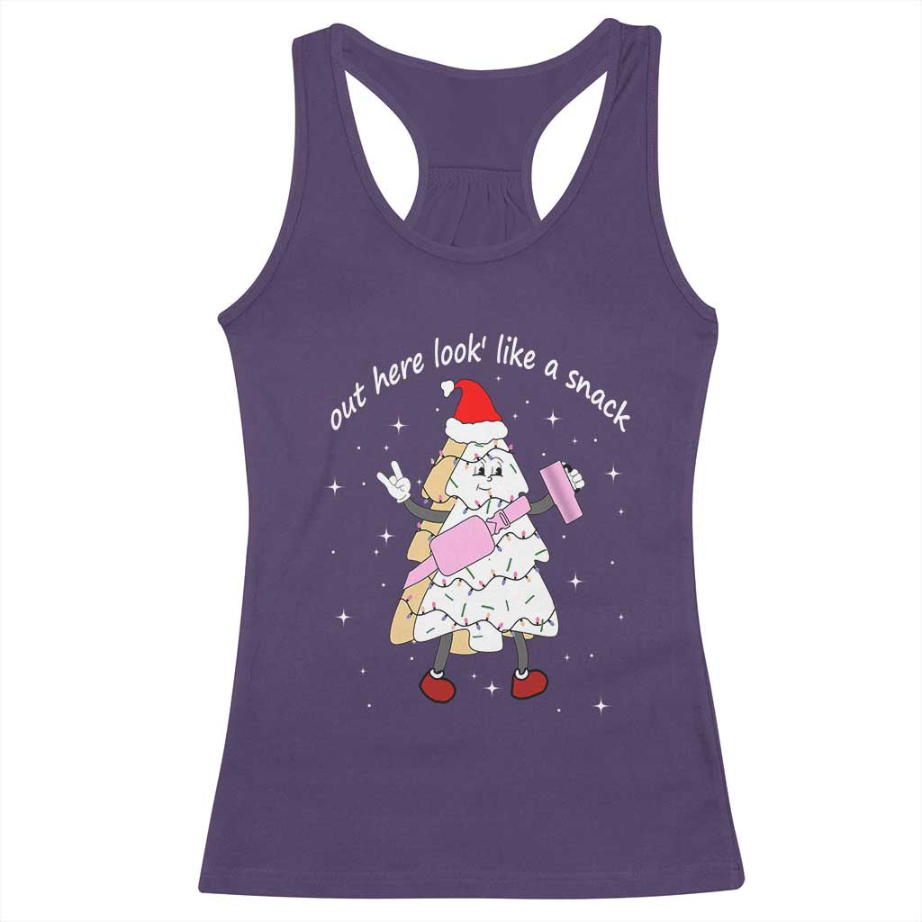 Boujee Christmas Tree Cake Racerback Tank Top Out Here Lookin' Like A Snack TS02 Purple Print Your Wear