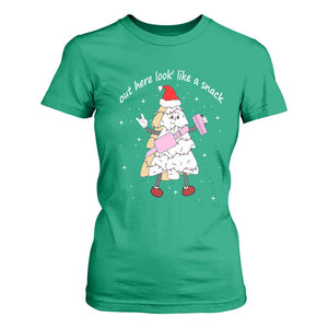 Boujee Christmas Tree Cake T Shirt For Women Out Here Lookin' Like A Snack TS02 Irish Green Print Your Wear