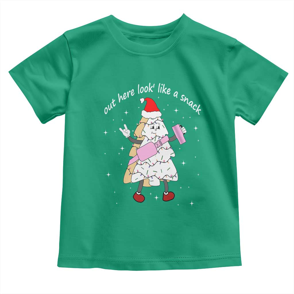 Boujee Christmas Tree Cake Toddler T Shirt Out Here Lookin' Like A Snack TS02 Irish Green Print Your Wear