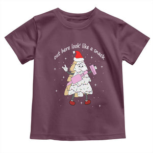 Boujee Christmas Tree Cake Toddler T Shirt Out Here Lookin' Like A Snack TS02 Maroon Print Your Wear