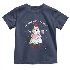 Boujee Christmas Tree Cake Toddler T Shirt Out Here Lookin' Like A Snack TS02 Navy Print Your Wear
