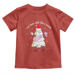 Boujee Christmas Tree Cake Toddler T Shirt Out Here Lookin' Like A Snack TS02 Red Print Your Wear
