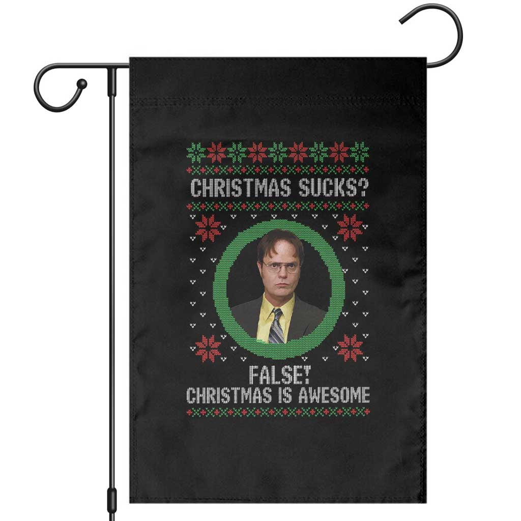 Christmas Sucks FALSE Christmas Is Awesome Garden Flag Funny Xmas Office Holiday Humor TS02 Black Print Your Wear