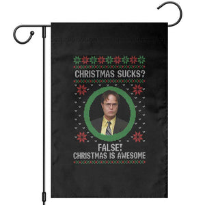 Christmas Sucks FALSE Christmas Is Awesome Garden Flag Funny Xmas Office Holiday Humor TS02 Black Print Your Wear