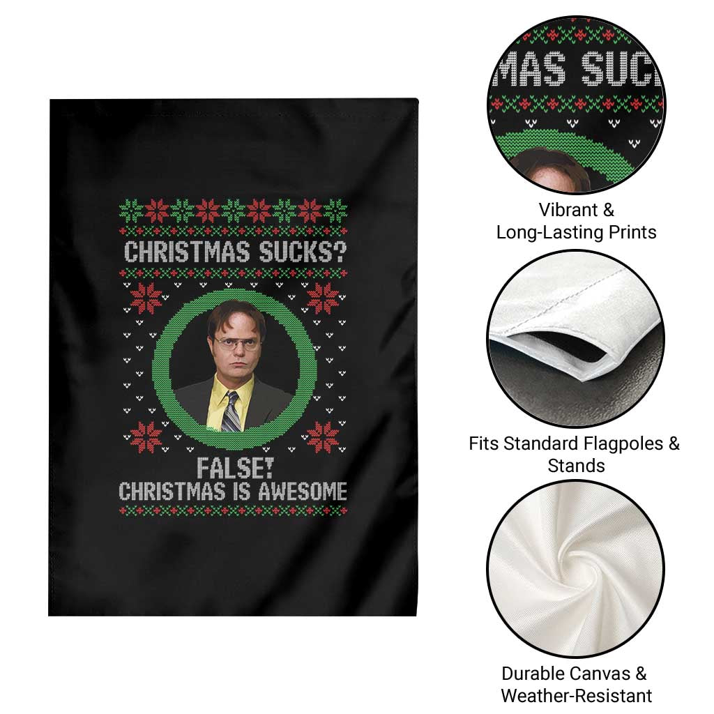 Christmas Sucks FALSE Christmas Is Awesome Garden Flag Funny Xmas Office Holiday Humor TS02 Print Your Wear