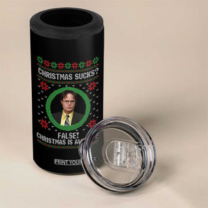 Christmas Sucks FALSE Christmas Is Awesome 4 in 1 Can Cooler Tumbler Funny Xmas Office Holiday Humor TS02 Print Your Wear