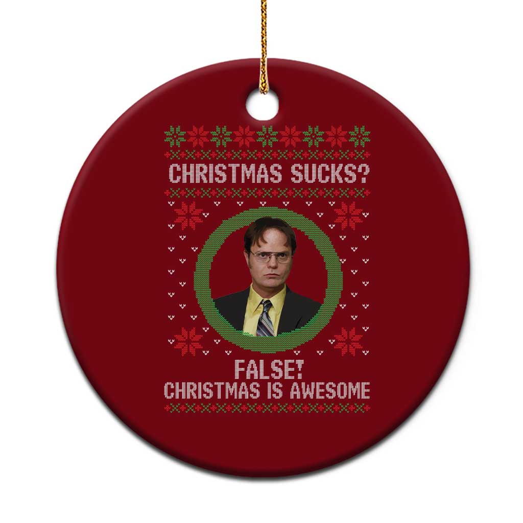 Christmas Sucks FALSE Christmas Is Awesome Ceramic Ornament Funny Xmas Office Holiday Humor TS02 1pc Red Print Your Wear
